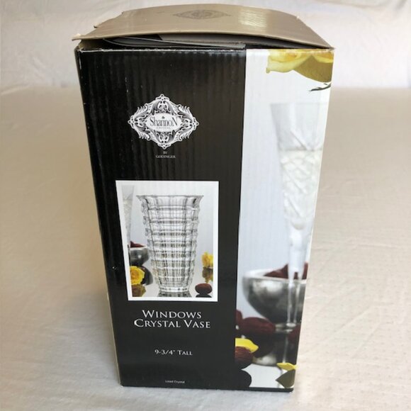 Vase Lead Crystal 9-3/4 inches tall Shannon by Godinger Design: Windows Design - Picture 5 of 8